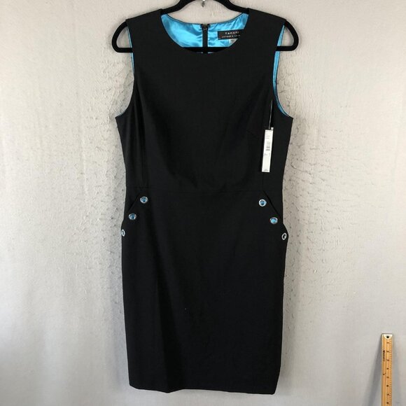 Tahari Arthur S. Levine Dresses & Skirts - Tahari Arthur S. Levine Dress Womens Size 12 Black Sleeveless Sheath Career NWT